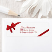 Red Bows Winter Retouradres Etiket (Insitu)