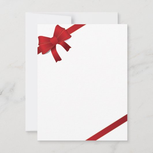 Red Bows Winter Wedding Save the Date (Achterkant)