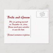 Red Bows Winter Wedding Save the Date Aankondigingskaart (Achterkant)