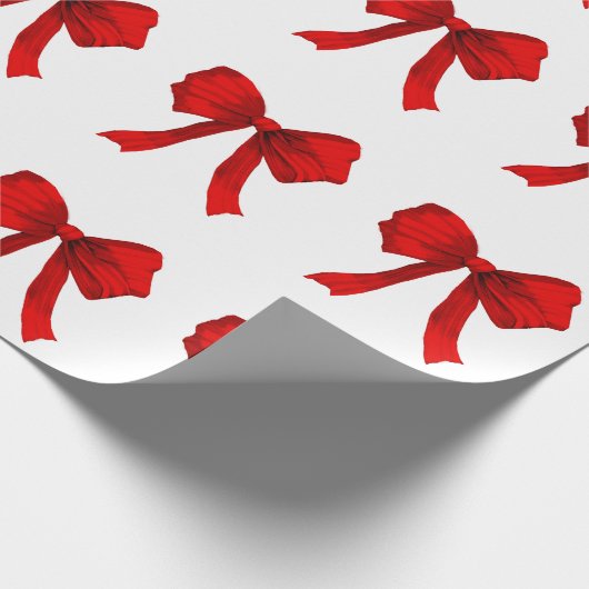 Red Bows Wrapping Paper Cadeaupapier (Hoek)