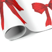 Red Bows Wrapping Paper Cadeaupapier (Rol Hoek)