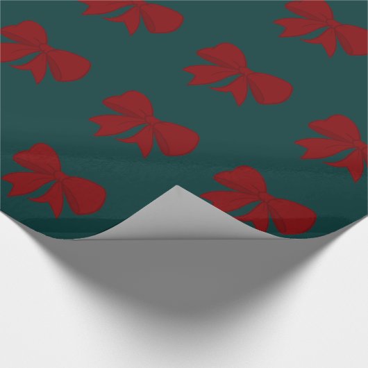 Red Bows Wrapping Paper Cadeaupapier (Hoek)