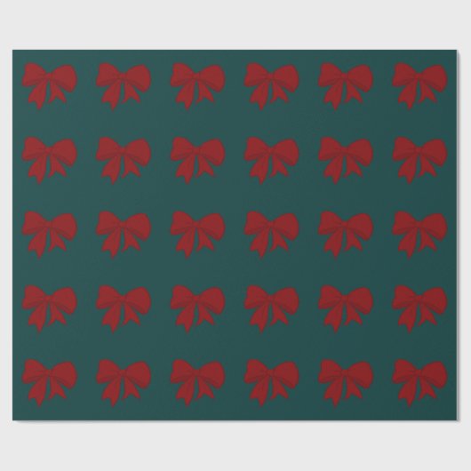 Red Bows Wrapping Paper Cadeaupapier (Vlak)