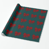 Red Bows Wrapping Paper Cadeaupapier (Uitgerold)