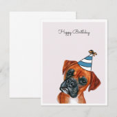 Red Boxer Dog met Party Pet Kaart (Voorkant / Achterkant)