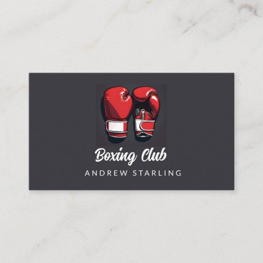 Red Boxing Club eenvoudig en gedurfd Visitekaartje (Voorkant)