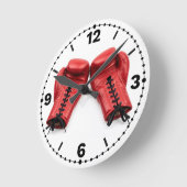 Red Boxing Gloves Wall Clock, Boxing Clock Face Ronde Klok (Hoek)