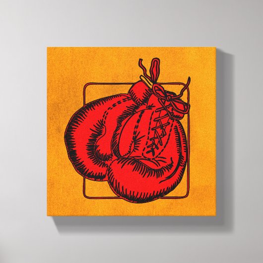 Red Boxing-handschoenen Canvas Afdruk (Voorkant)