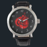 Red Boxing-handschoenen Horloge<br><div class="desc">Illustratie van een paar rode bokshandschoenen met zwarte accenten. De handschoenen zijn gedeeltelijk omlijst door een roodachtige zwarte omtrek in de vorm van een vierkant. Stijlvol ontwerp.</div>