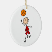 Red Boy Basketball Player t-shirts en Gifts Keramisch Ornament (Rechts)