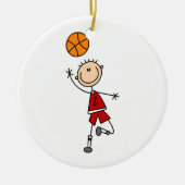 Red Boy Basketball Player t-shirts en Gifts Keramisch Ornament (Voorkant)