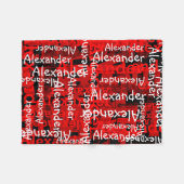 Red Boy's All-over Name Collage Personalized Fleece Deken (Voorkant (Horizontaal))