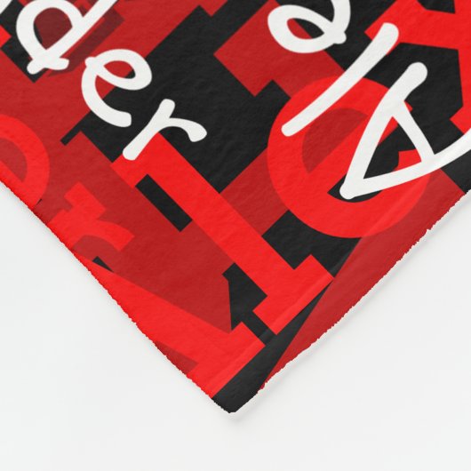 Red Boy's All-over Name Collage Personalized Fleece Deken (Hoek)