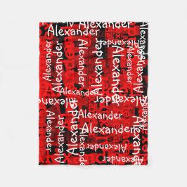 Red Boy's All-over Name Collage Personalized Fleece Deken