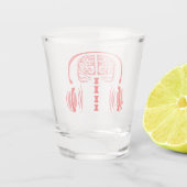 Red Brain Luisteren naar harde muziek Shot Glas (Achterkant)