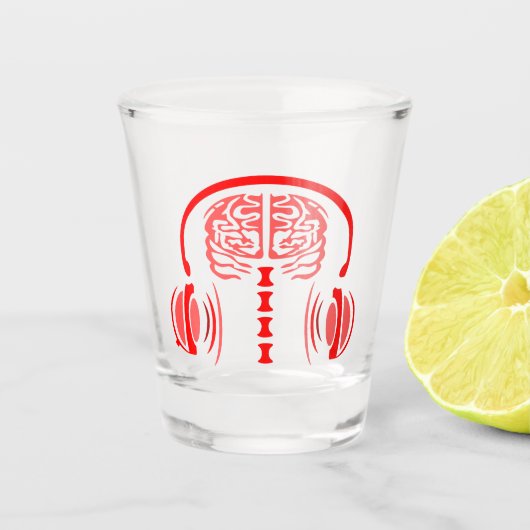 Red Brain Luisteren naar harde muziek Shot Glas (Voorkant)
