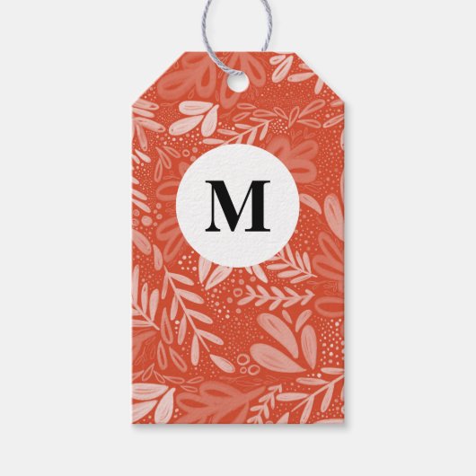 Red Bramble | Festive Botanical Monogram Cadeaulabel (Voorkant)