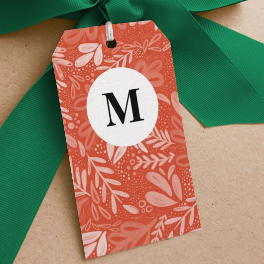 Red Bramble | Festive Botanical Monogram Cadeaulabel