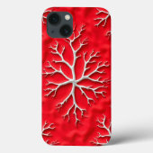 Red Branch Art iPhone Case with Embossed Design (Achterkant)