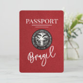Red Brazil Passport Bewaar de datum Save The Date (Staand voorkant)