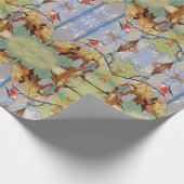 Red Breast Bird Gift Wrapping Paper Cadeaupapier (Hoek)