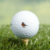 Red Breasted American Robin Digitally Drawn Bird Golfballen (Insitu Shirt)