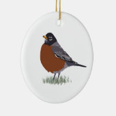Red Breasted American Robin Digitally Drawn Bird Keramisch Ornament (Rechts)