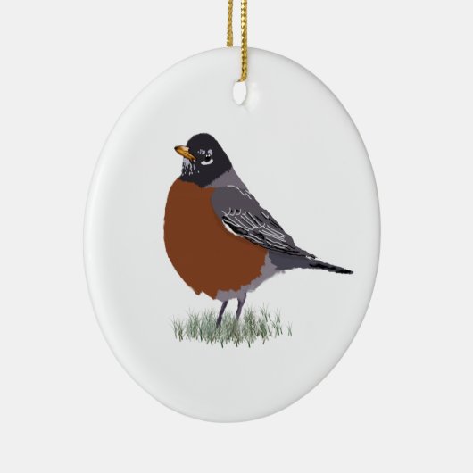 Red Breasted American Robin Digitally Drawn Bird Keramisch Ornament (Rechts)