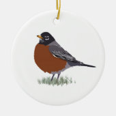 Red Breasted American Robin Digitally Drawn Bird Keramisch Ornament (Voorkant)