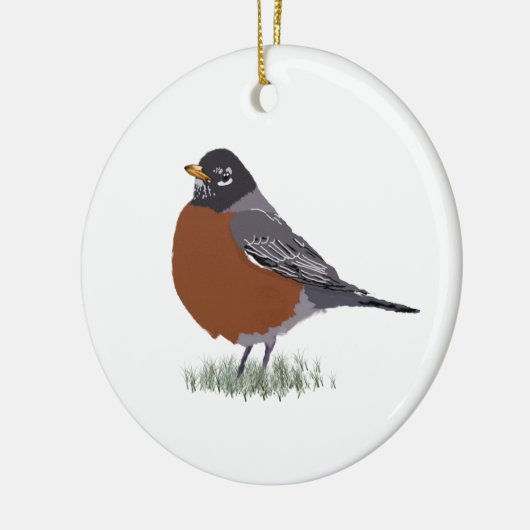 Red Breasted American Robin Digitally Drawn Bird Keramisch Ornament (Links)