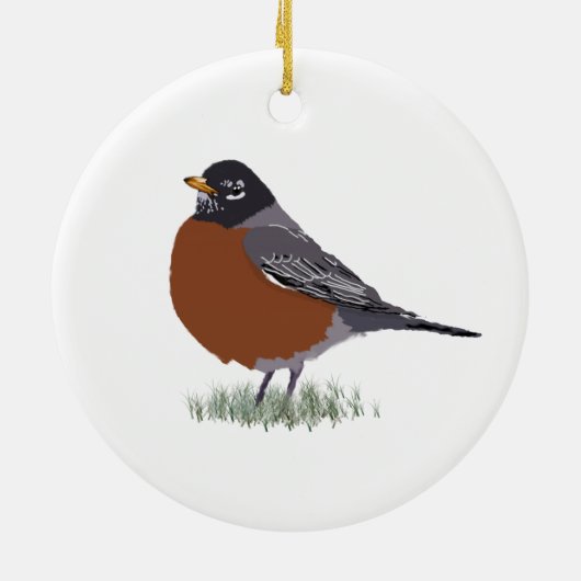 Red Breasted American Robin Digitally Drawn Bird Keramisch Ornament (Achterkant)