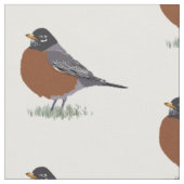 Red Breasted American Robin Digitally Drawn Bird Stof (Close Up)