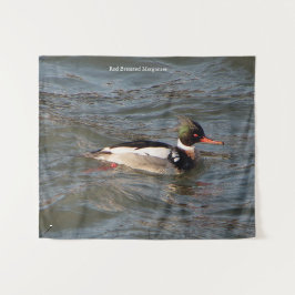 Red Breasted Merganser wandtapijt Wandkleed