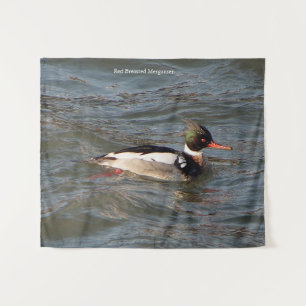 Red Breasted Merganser wandtapijt Wandkleed
