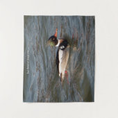 Red Breasted Merganser wandtapijt Wandkleed (Voorkant)