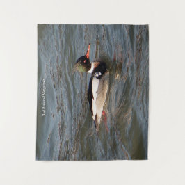 Red Breasted Merganser wandtapijt Wandkleed