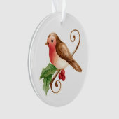 Red-Breasted Robin met Holly Ornament (voorkant)
