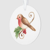 Red-Breasted Robin met Holly Ornament (voorkant)
