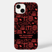 Red brick Architectural Blueprint Engineer Pattern Case-Mate iPhone Case (Achterkant)