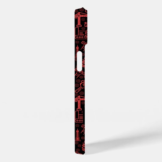 Red brick Architectural Blueprint Engineer Pattern Case-Mate iPhone Case (Achterkant / Rechts)