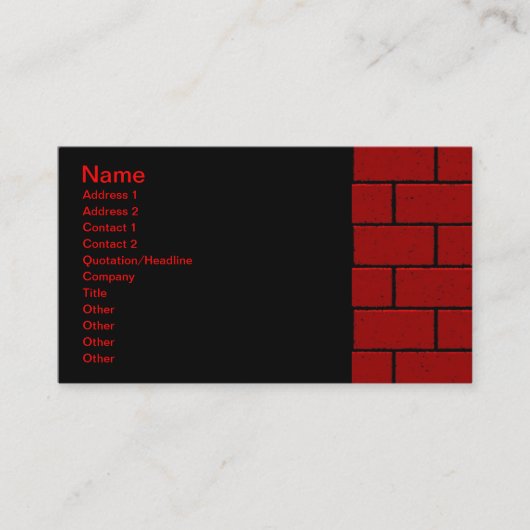RED BRICK BACKGROUNDS RECTANGLE VORMEN GRAPHICS CO VISITEKAARTJE (Voorkant)