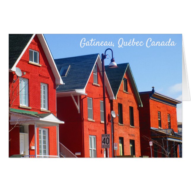 Red Brick Buildings Street Lamp Gatineau Canada (Voorkant Horizontaal)