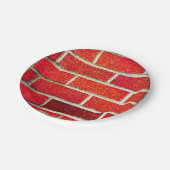 Red Brick & Glitter Holiday Kerstparty Papieren Bordje (Gekanteld)