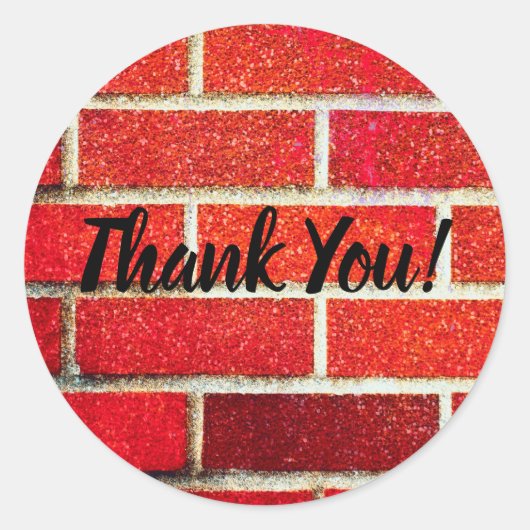 Red Brick & Glitter Holiday Kerstparty Ronde Sticker (Voorkant)