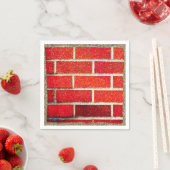 Red Brick & Glitter Holiday Kerstparty Servet (Insitu)