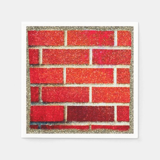 Red Brick & Glitter Holiday Kerstparty Servet (Voorkant)