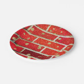 Red Brick & Glitter Holiday Naughty of Nice Party Papieren Bordje (Gekanteld)