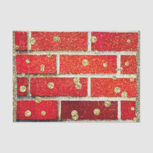 Red Brick & Glitter Holiday Party Modern Glam Chic Tissuepapier (Voorkant)