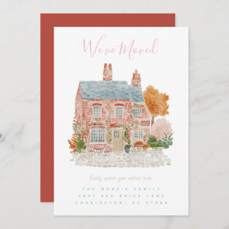 Red Brick Home Moving Announcement Kaart