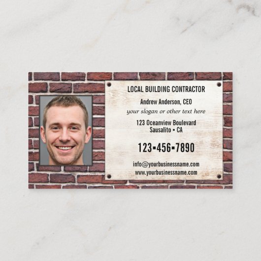 Red Brick Photo Construction Visitekaartje (Achterkant)